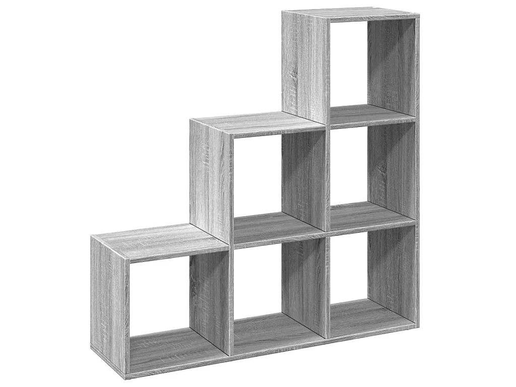 Étagère séparatrice de pièce à 3 niveaux sonoma gris 99x29x99cm