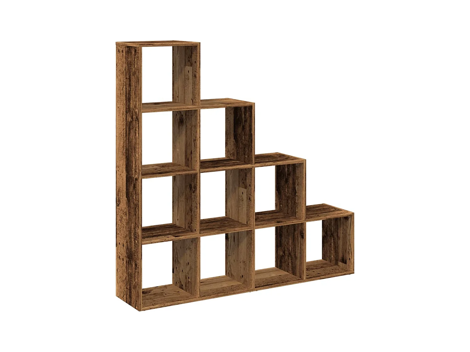 Raumteiler-Bücherregal 4 Stufen Altholz-Optik 131,5x29x131,5 cm