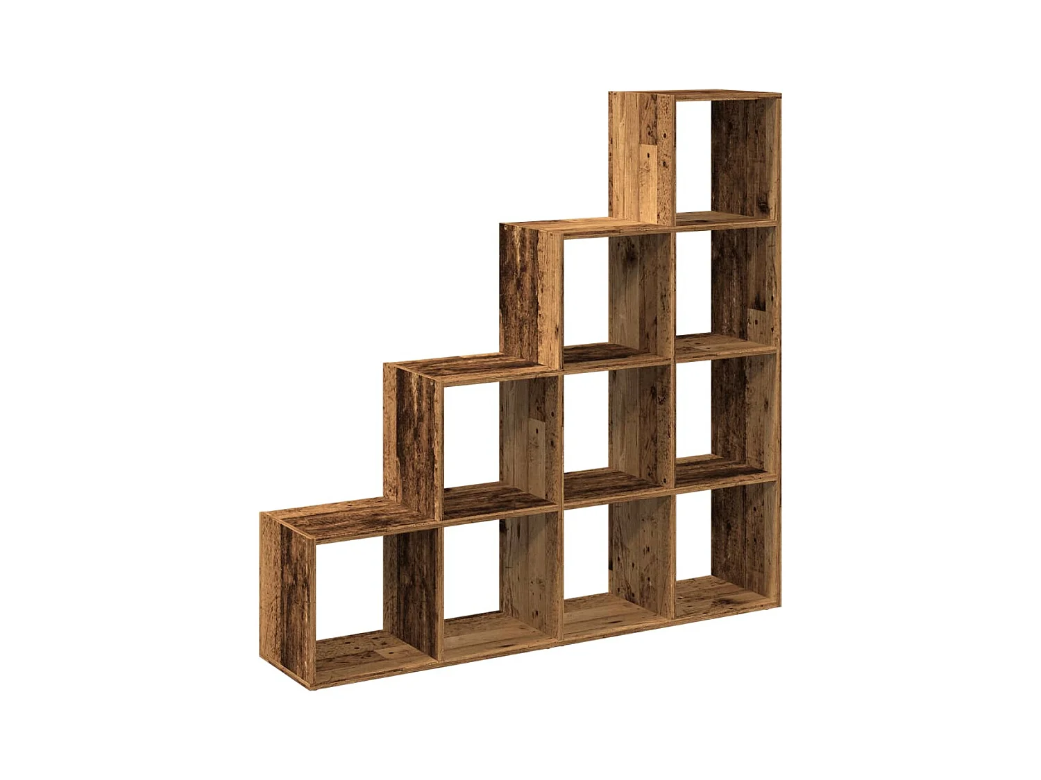 Raumteiler-Bücherregal 4 Stufen Altholz-Optik 131,5x29x131,5 cm