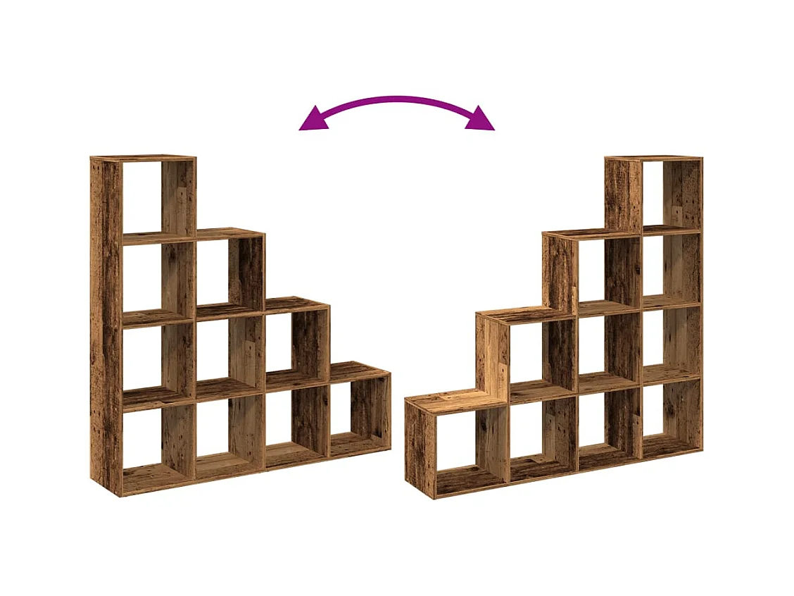 Libreria a 4 Ripiani Legno Vecchio 131,5x29x131,5 cm Truciolato