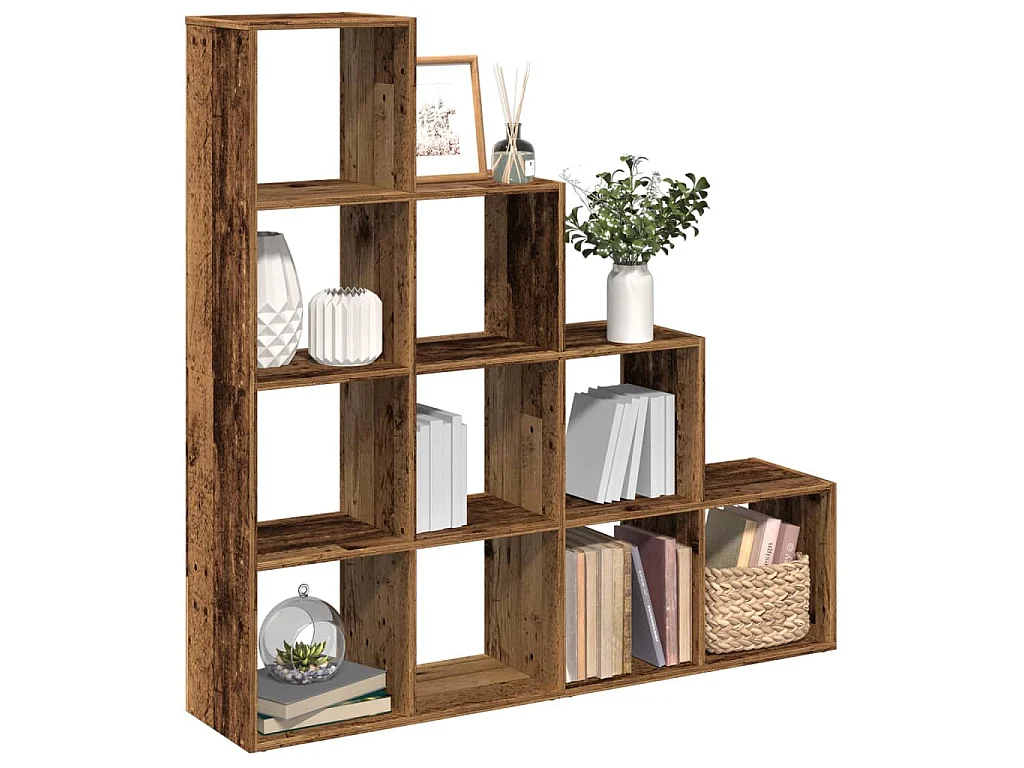 Libreria a 4 Ripiani Legno Vecchio 131,5x29x131,5 cm Truciolato