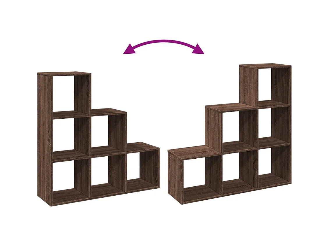 Étagère séparatrice de pièce 3 niveaux chêne marron 99x29x99 cm