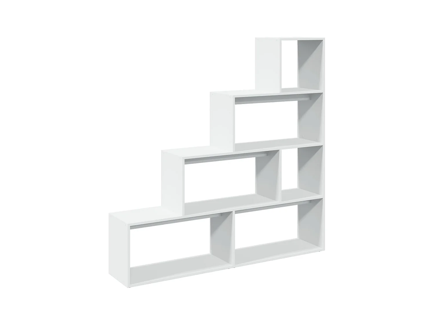 Étagère séparatrice de pièce à 4 niveaux blanc 143,5x29x143,5cm
