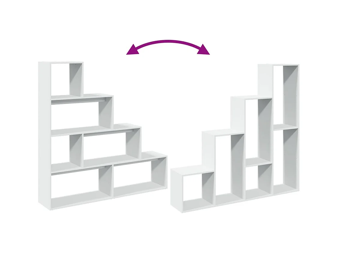 Étagère séparatrice de pièce à 4 niveaux blanc 143,5x29x143,5cm