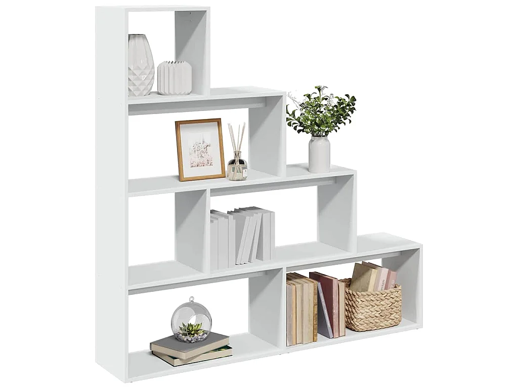 Kamerscherm / boekenkast 4-laags 143,5x29x143,5 cm hout wit