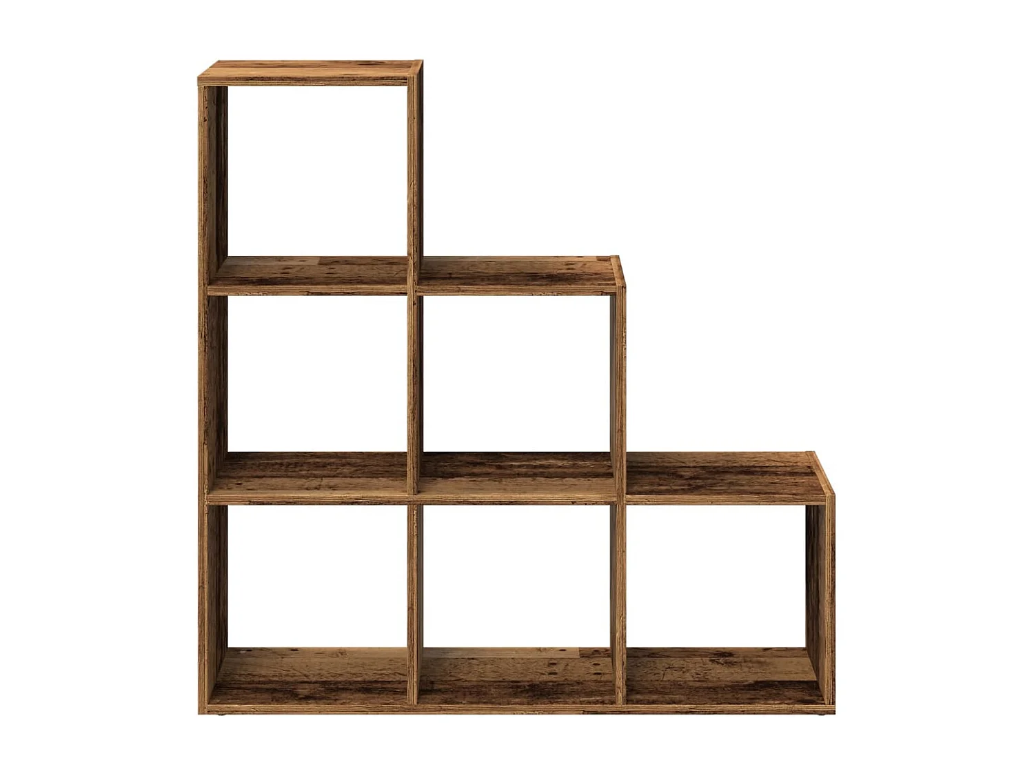 Étagère séparatrice de pièce à 3 niveaux vieux bois 99x29x99 cm