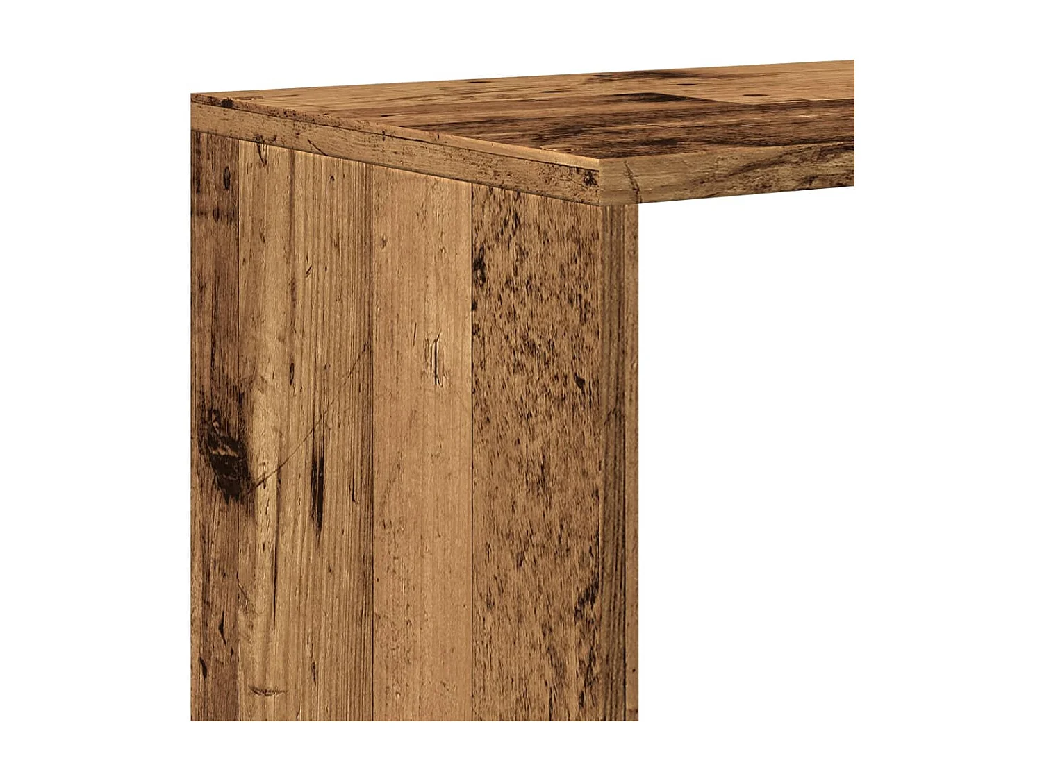 Étagère séparatrice de pièce à 3 niveaux vieux bois 99x29x99 cm
