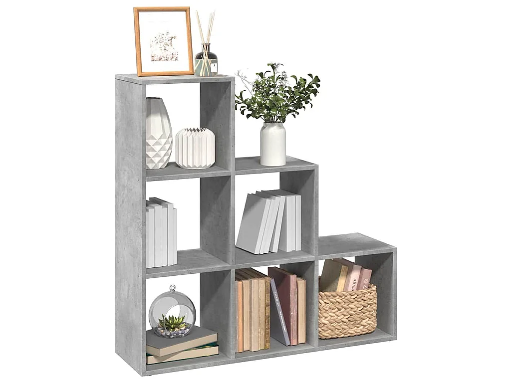 Kamerscherm / boekenkast 3-laags 99x29x99 cm hout betongrijs