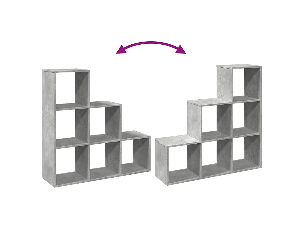 Kamerscherm / boekenkast 3-laags 99x29x99 cm hout betongrijs
