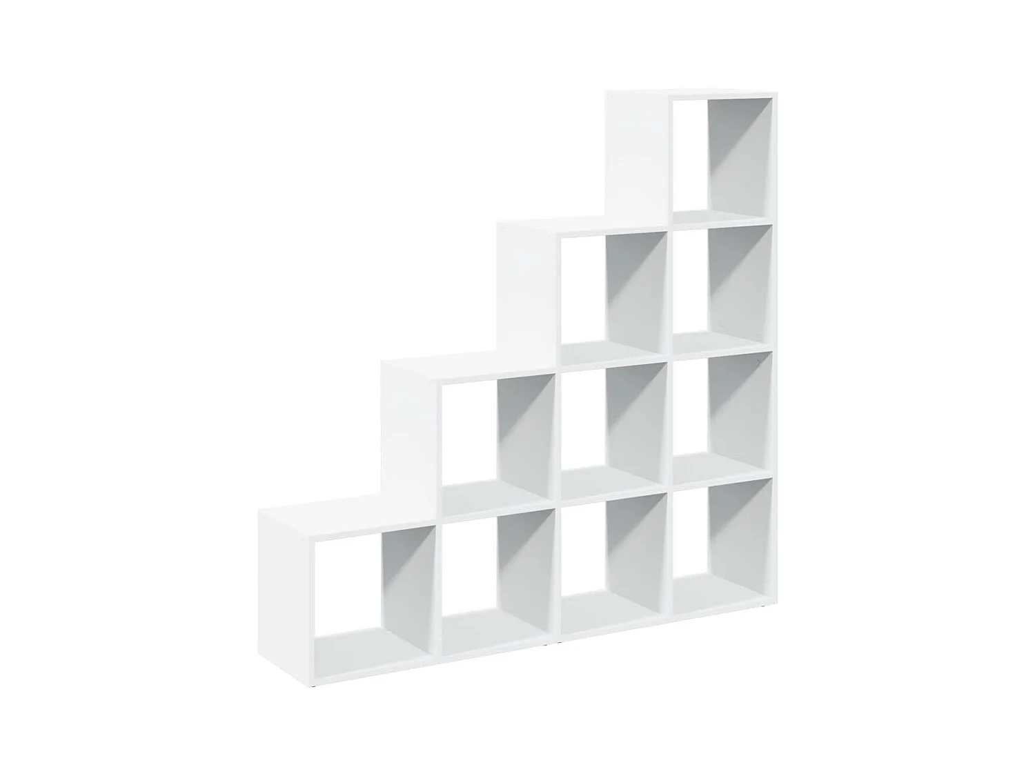 Étagère séparatrice de pièce à 4 niveaux blanc 131,5x29x131,5cm