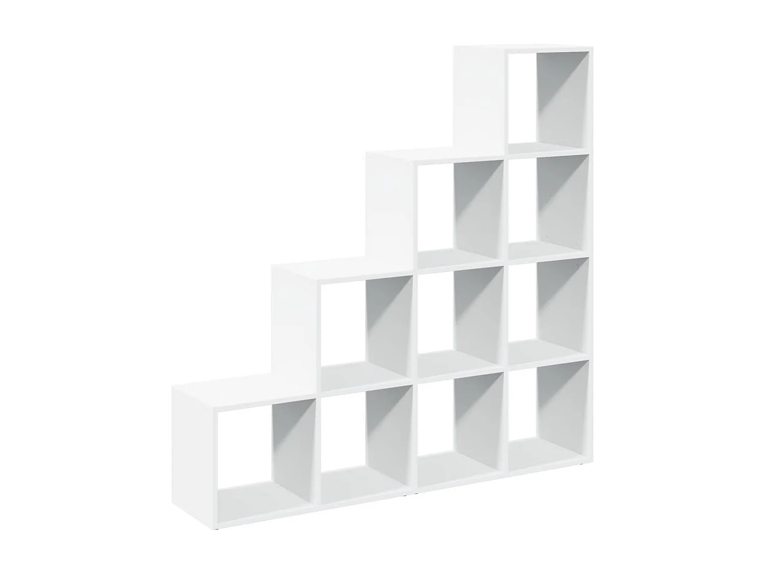 Étagère séparatrice de pièce à 4 niveaux blanc 131,5x29x131,5cm