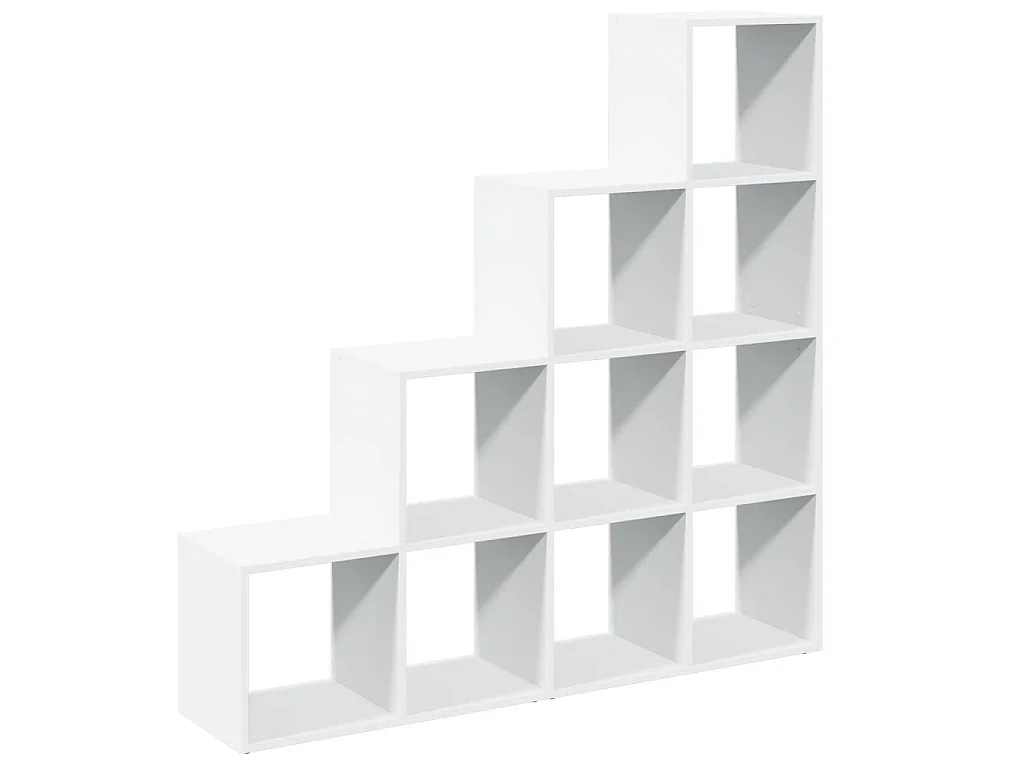 Étagère séparatrice de pièce à 4 niveaux blanc 131,5x29x131,5cm