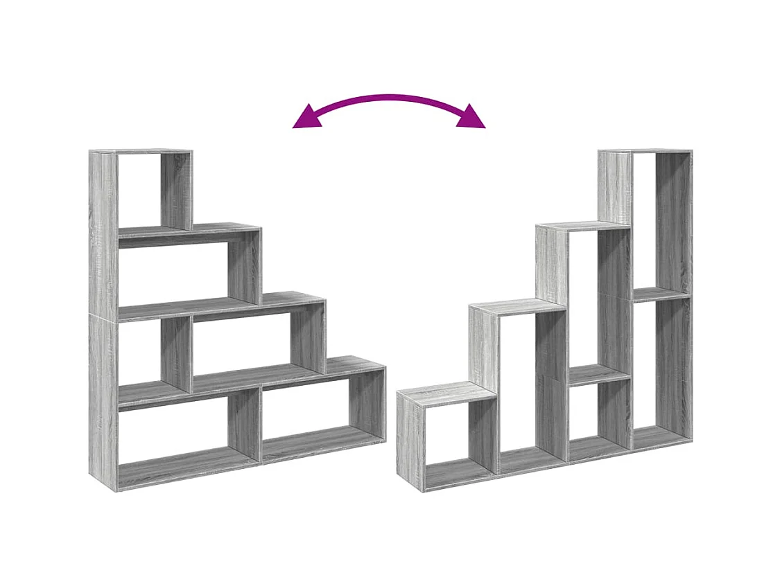 Étagère séparatrice de pièce 4 niveaux sonoma gris