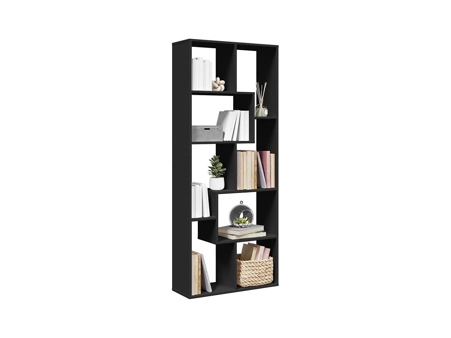 Étagère séparatrice de pièce noir 67x25x161,5 cm