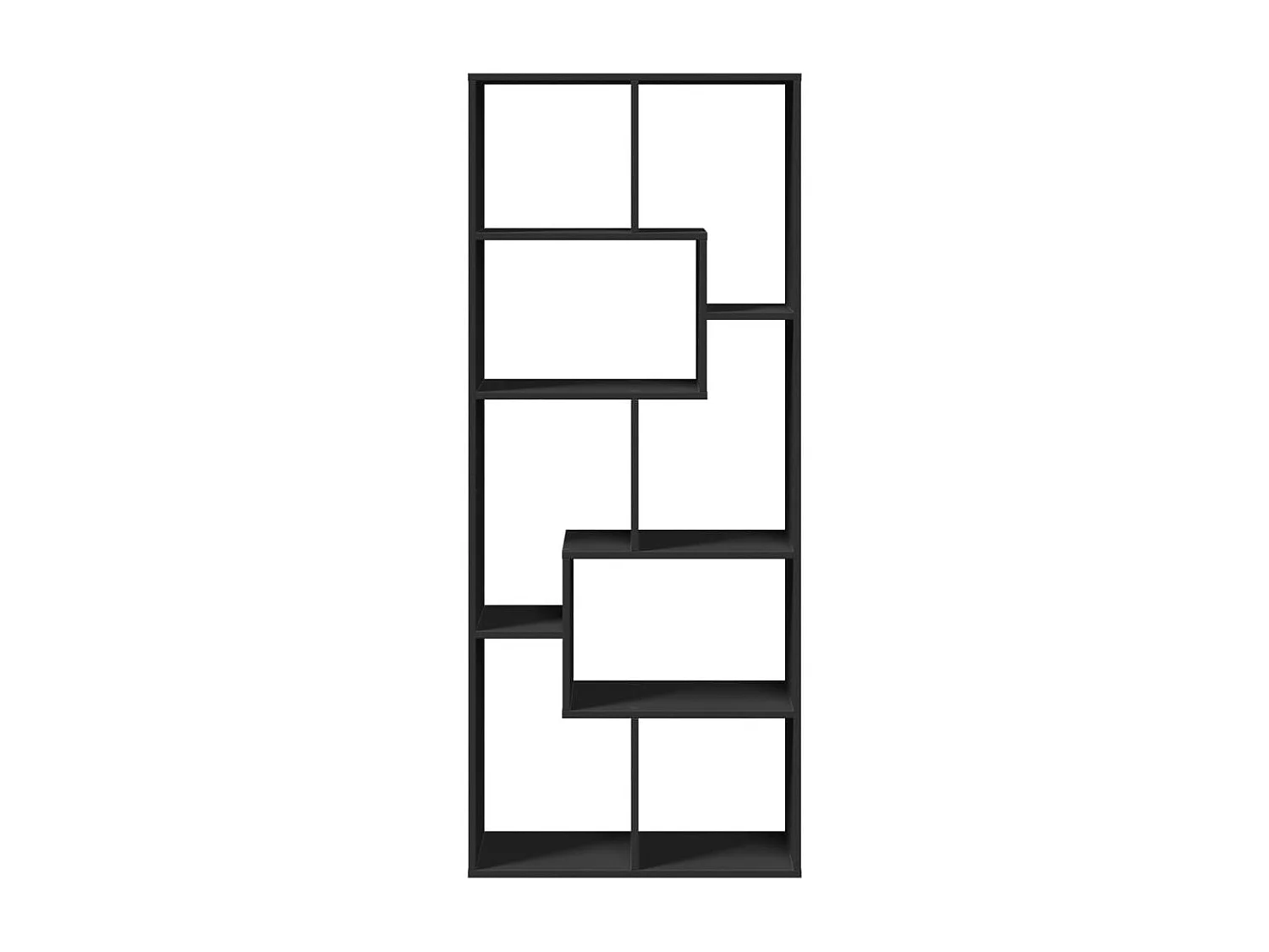 Kamerscherm / boekenkast 67x25x161,5 cm bewerkt hout zwart