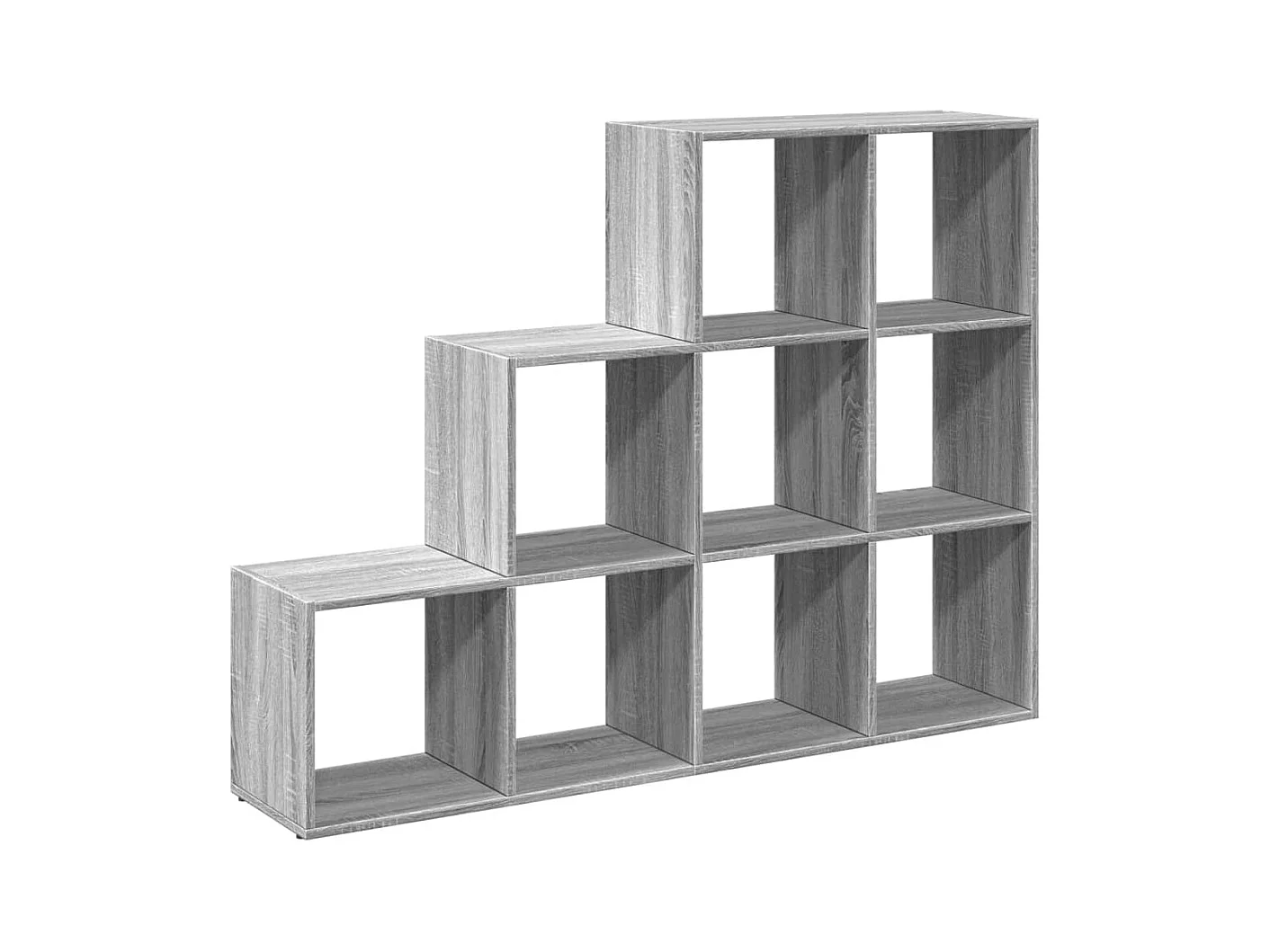 Raumteiler-Bücherregal 3 Stufen Grau Sonoma 137,5x29x103,5 cm