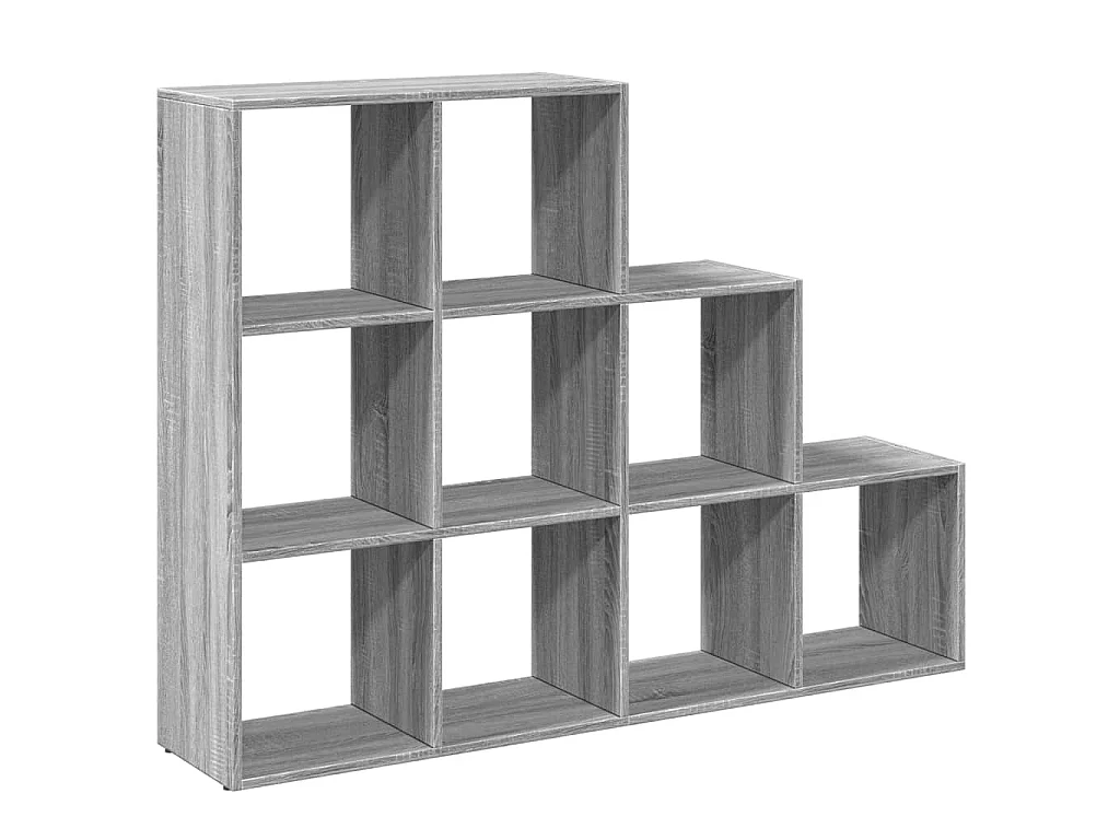 Raumteiler-Bücherregal 3 Stufen Grau Sonoma 137,5x29x103,5 cm