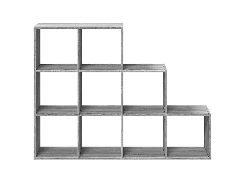 Raumteiler-Bücherregal 3 Stufen Grau Sonoma 137,5x29x103,5 cm