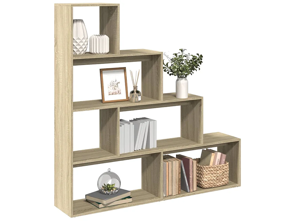 Kamerscherm / boekenkast 143,5x29x143,5 cm hout sonoma eiken