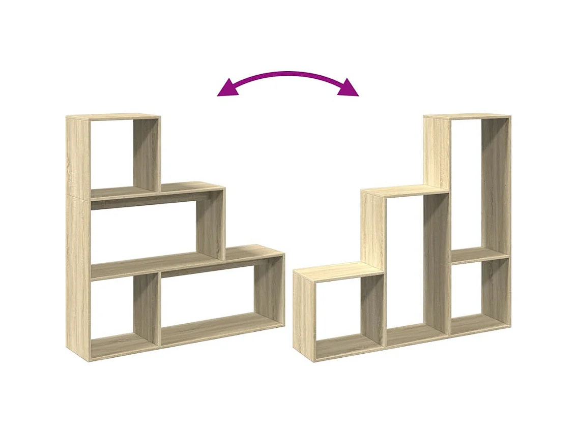 Étagère séparatrice de pièce 3 niveaux chêne sonoma