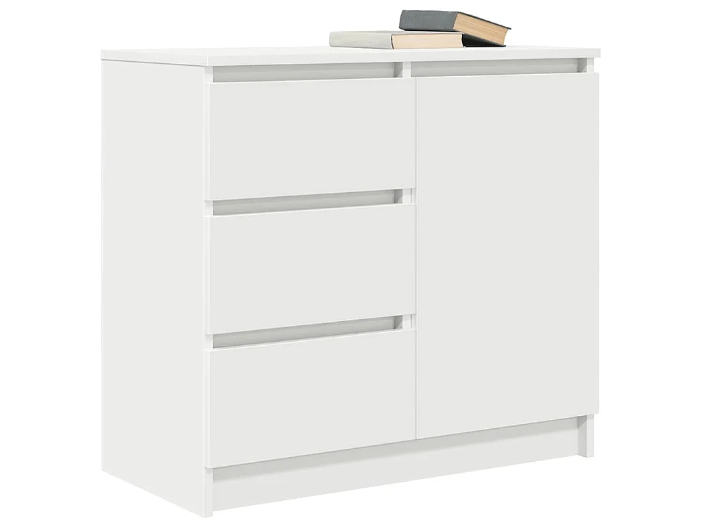 Buffet avec tiroir blanc 71x35x65 cm bois d'ingénierie