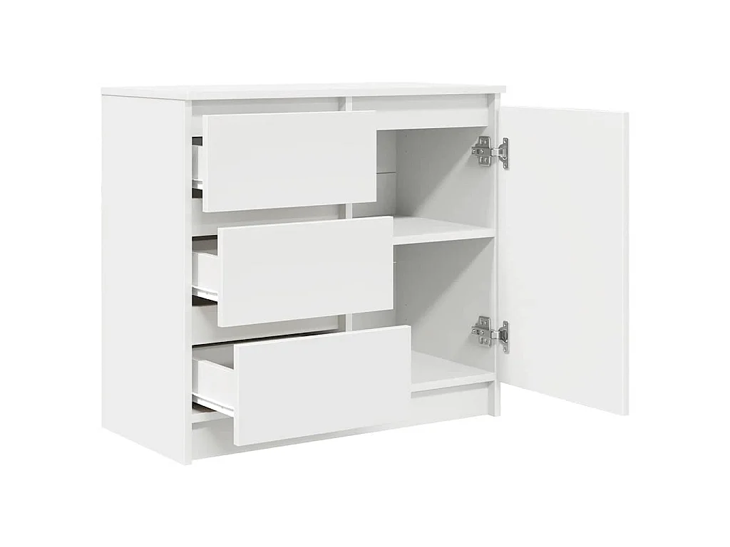 Buffet avec tiroir blanc 71x35x65 cm bois d'ingénierie