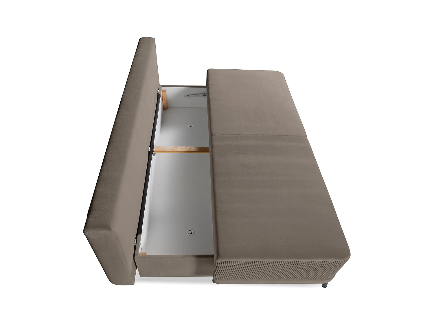 Schlafsofa Skont - Samtstoff - Drei-Personen - braun