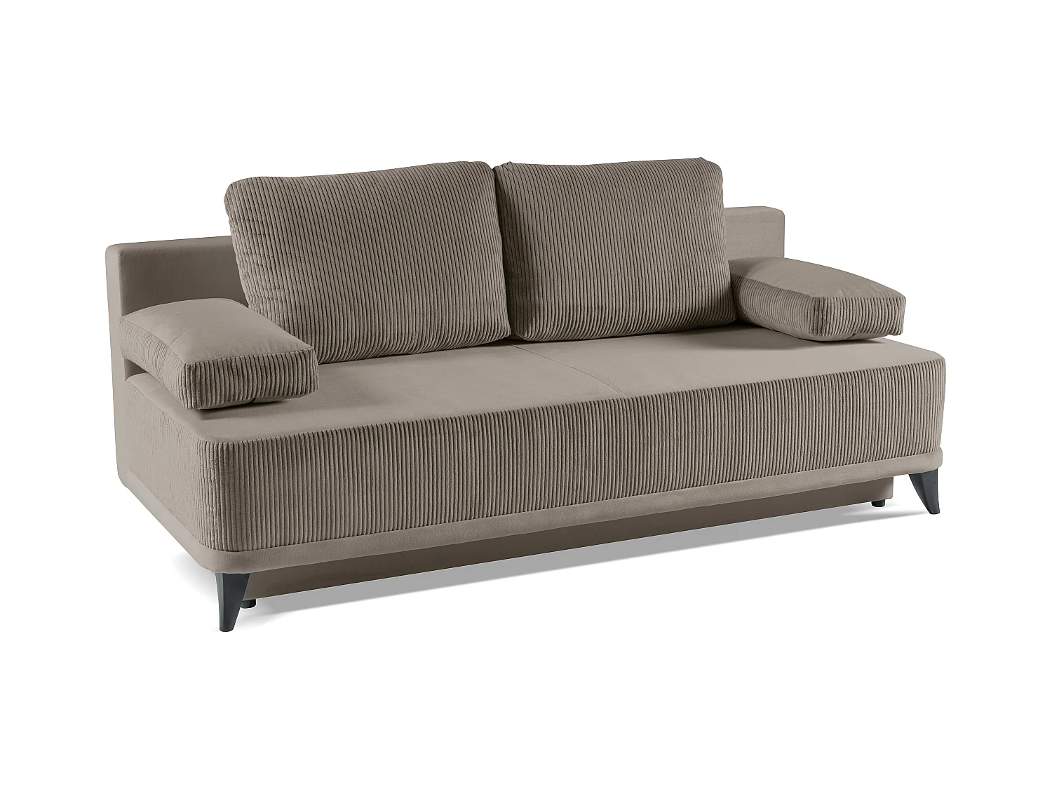 Sofa z funkcją spania Skont - tkanina welwetowa - trzyosobowa - brązowy