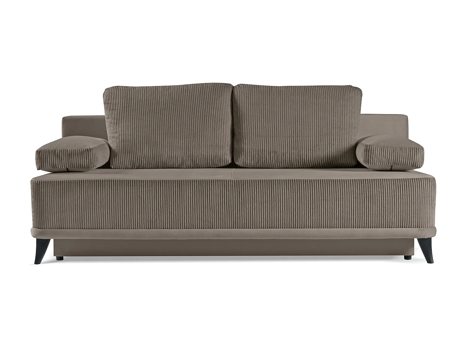 Sofa z funkcją spania Skont - tkanina welwetowa - trzyosobowa - brązowy