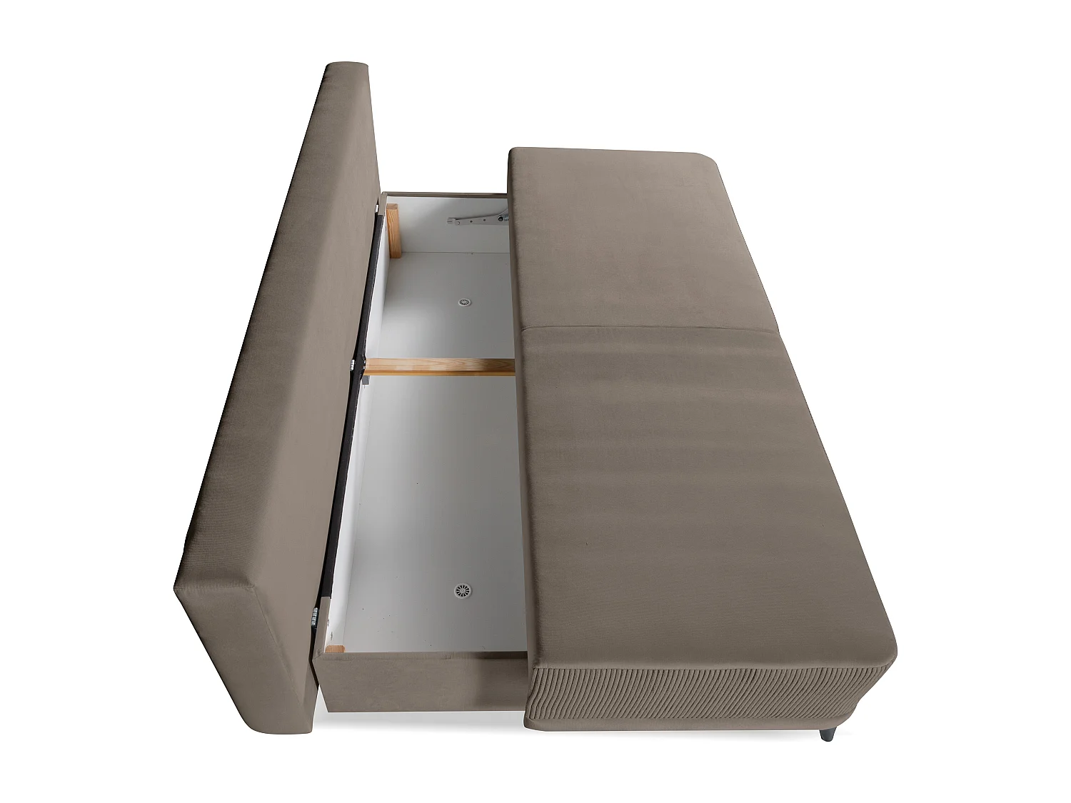 Sofa z funkcją spania Skont - tkanina welwetowa - trzyosobowa - brązowy