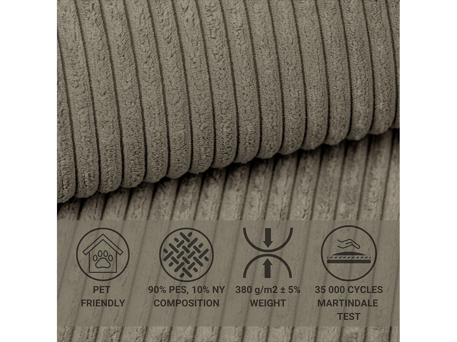 Sofa z funkcją spania Skont - tkanina welwetowa - trzyosobowa - brązowy