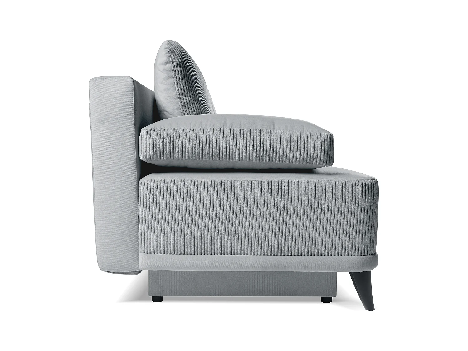 Schlafsofa Skont - Samtstoff - Drei-Personen - hellgrau