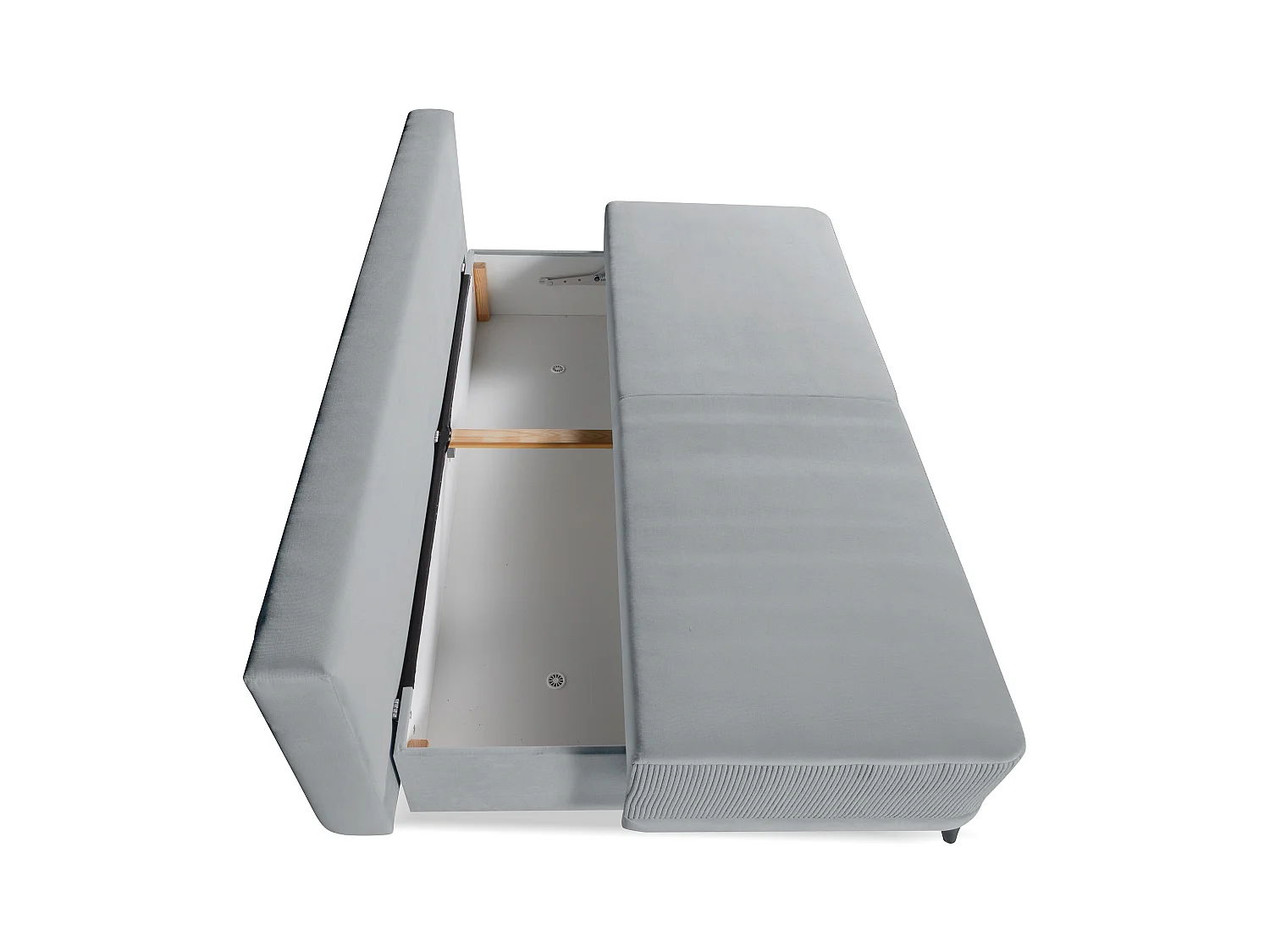 Schlafsofa Skont - Samtstoff - Drei-Personen - hellgrau