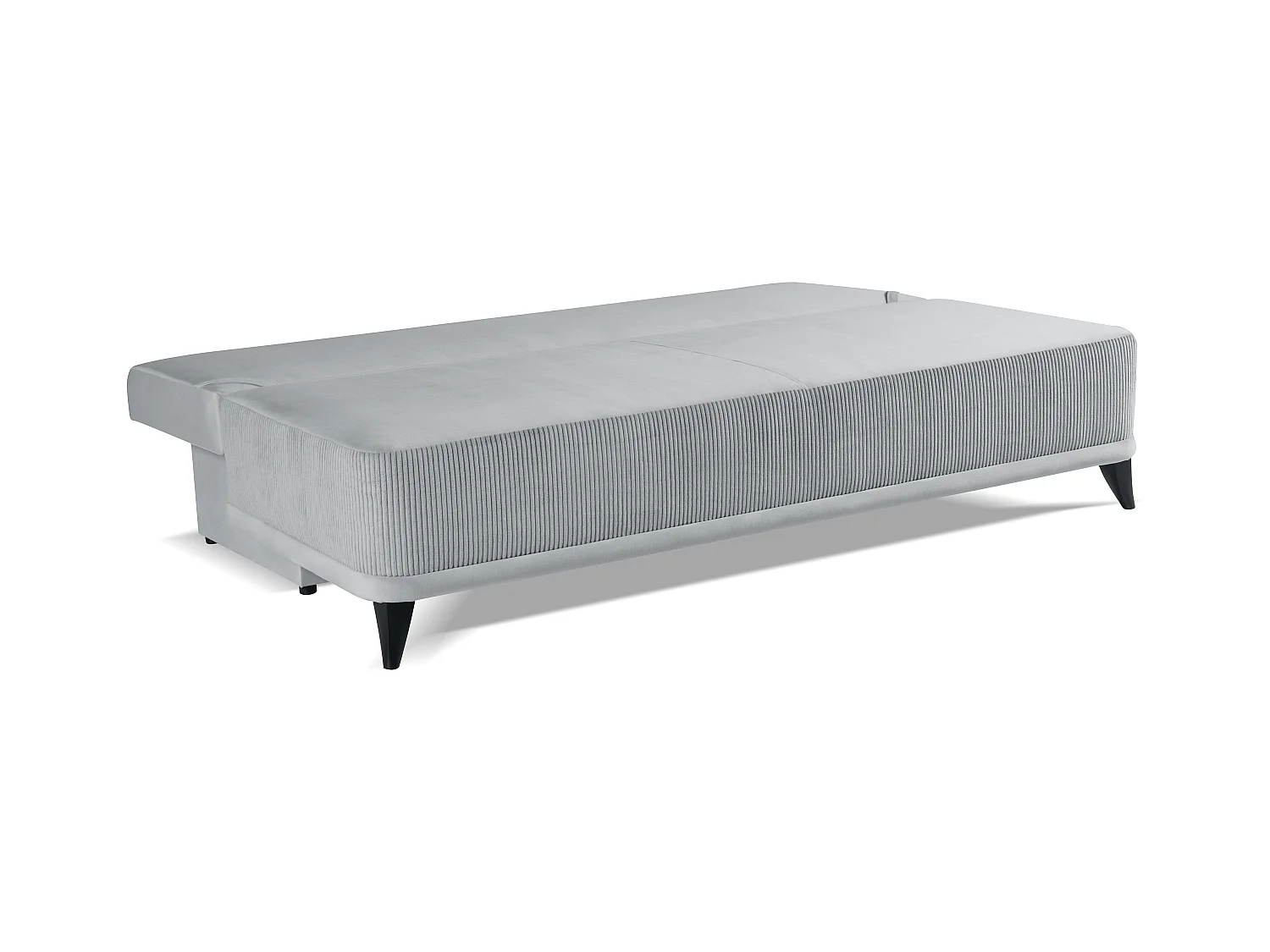 Schlafsofa Skont - Samtstoff - Drei-Personen - hellgrau