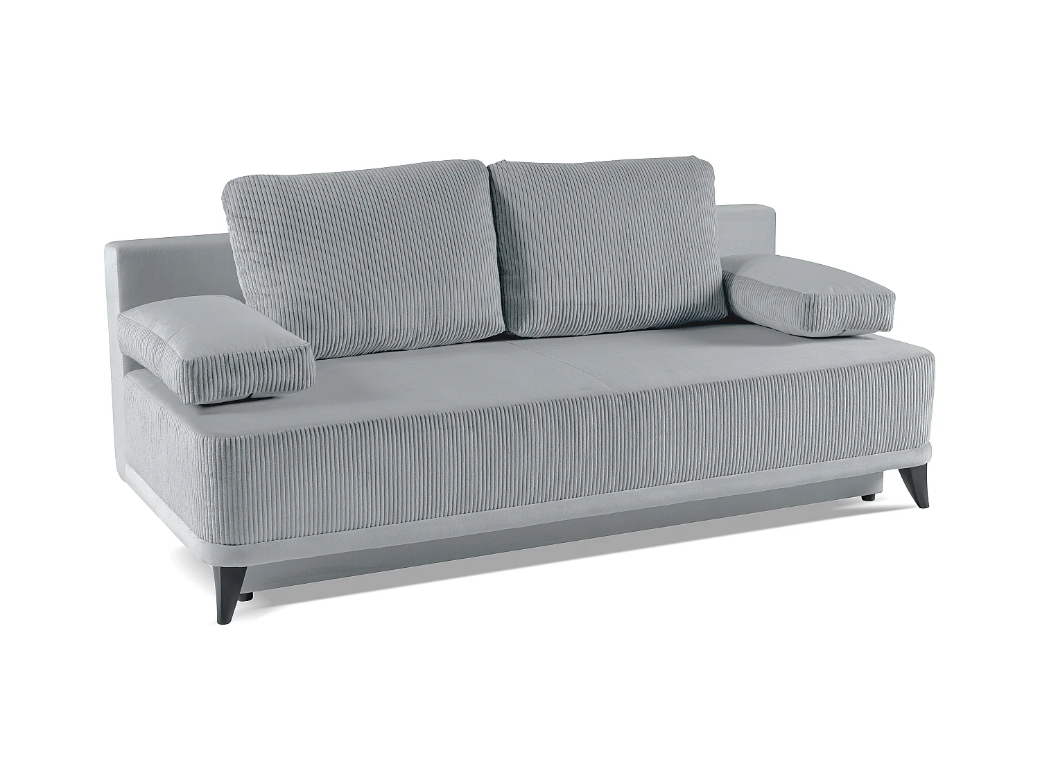 Sofa z funkcją spania Skont - tkanina welwetowa - trzyosobowa - jasnoszary