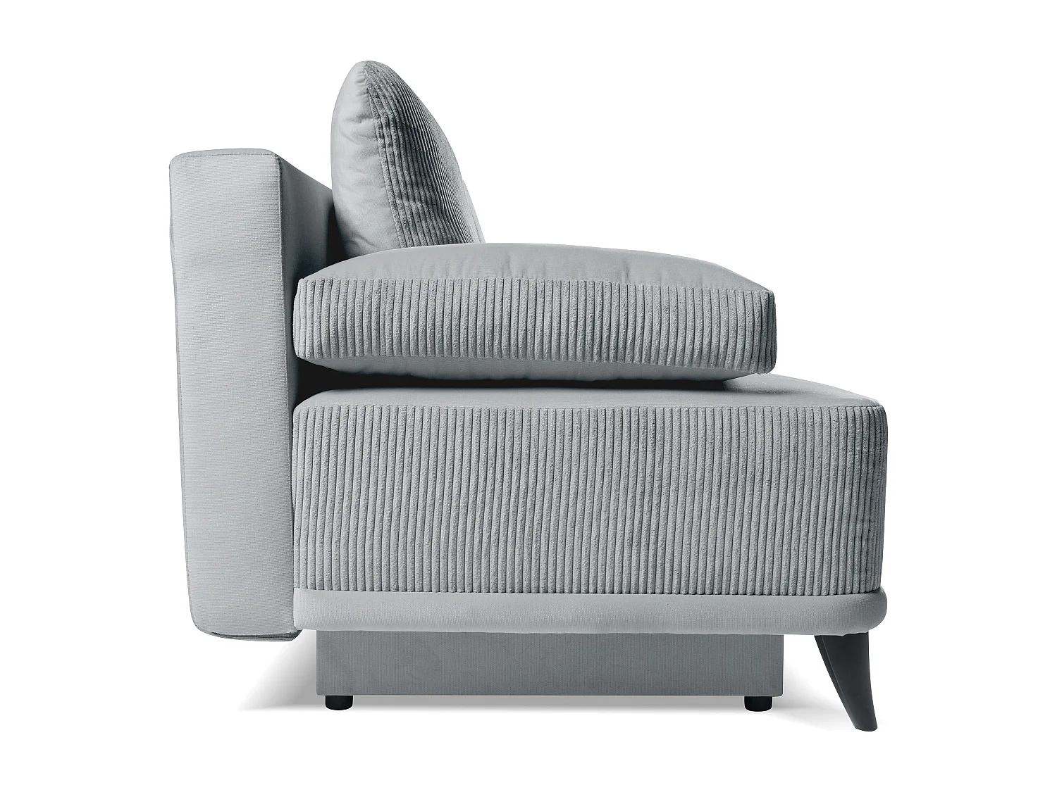 Canapé convertible Skont - velours - 3 places - gris clair