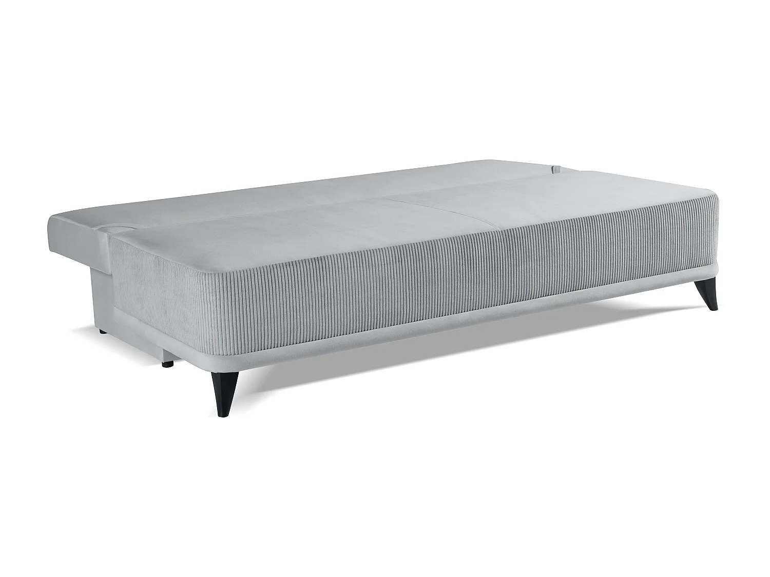 Canapé convertible Skont - velours - 3 places - gris clair