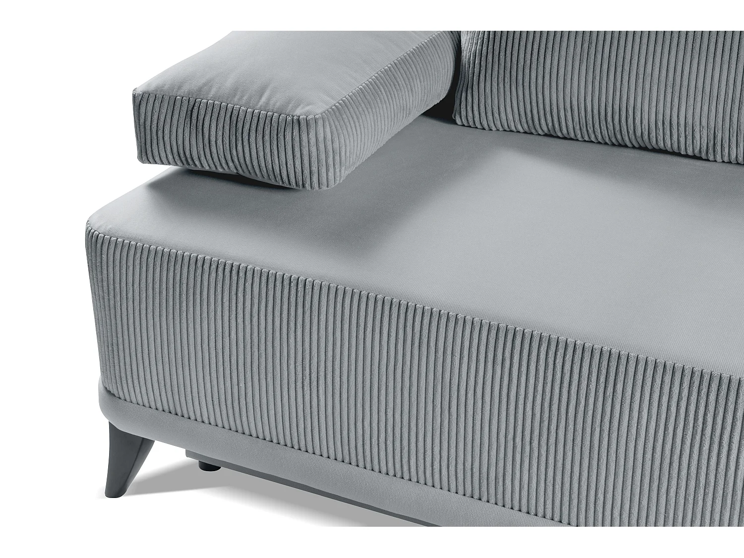 Canapé convertible Skont - velours - 3 places - gris clair