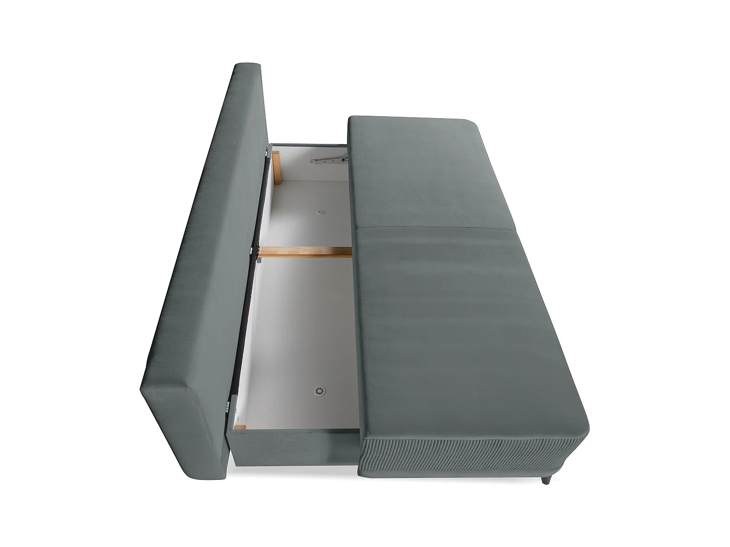 Schlafsofa Skont - Samtstoff - Drei-Personen - grau