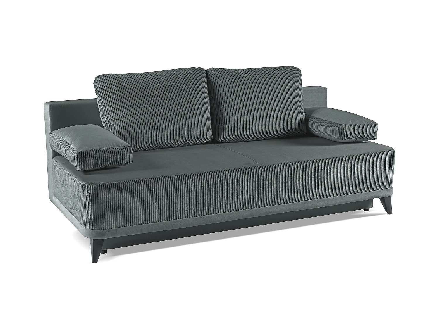 Sofa z funkcją spania Skont - tkanina welwetowa - trzyosobowa - stalowoszary