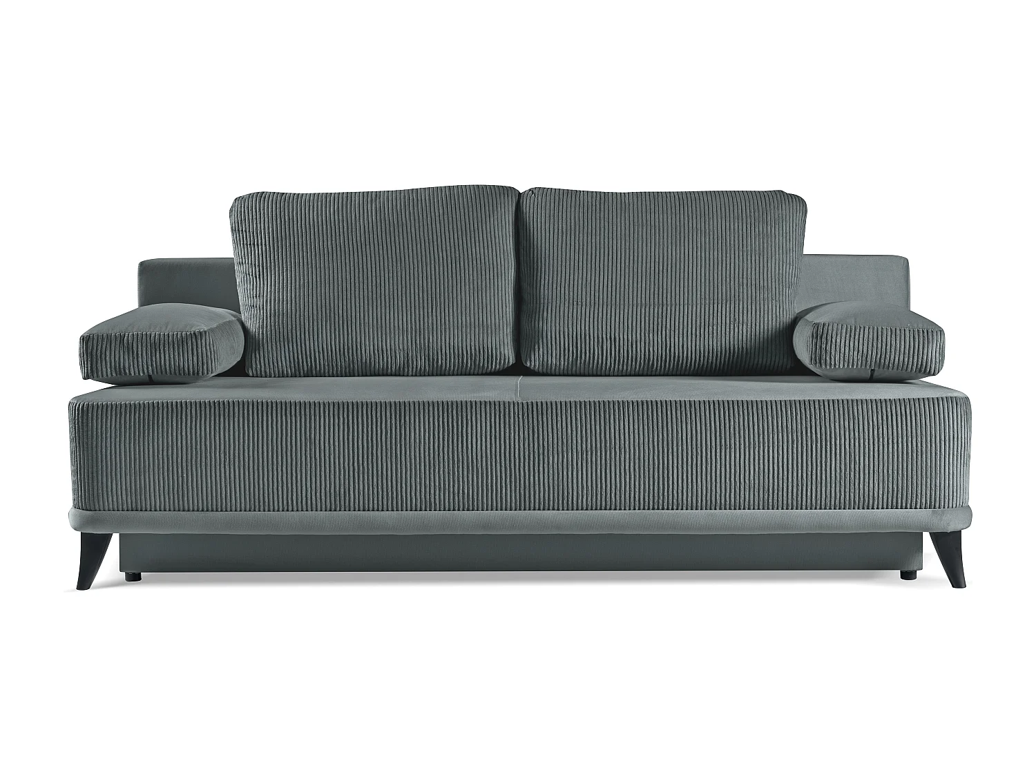 Canapé convertible Skont - velours - 3 places - gris acier
