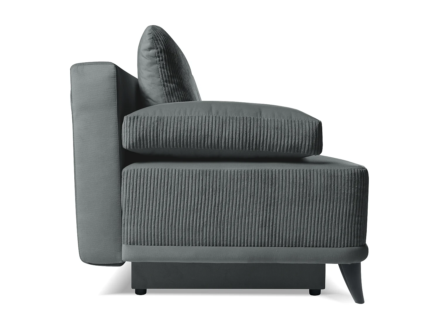 Canapé convertible Skont - velours - 3 places - gris acier