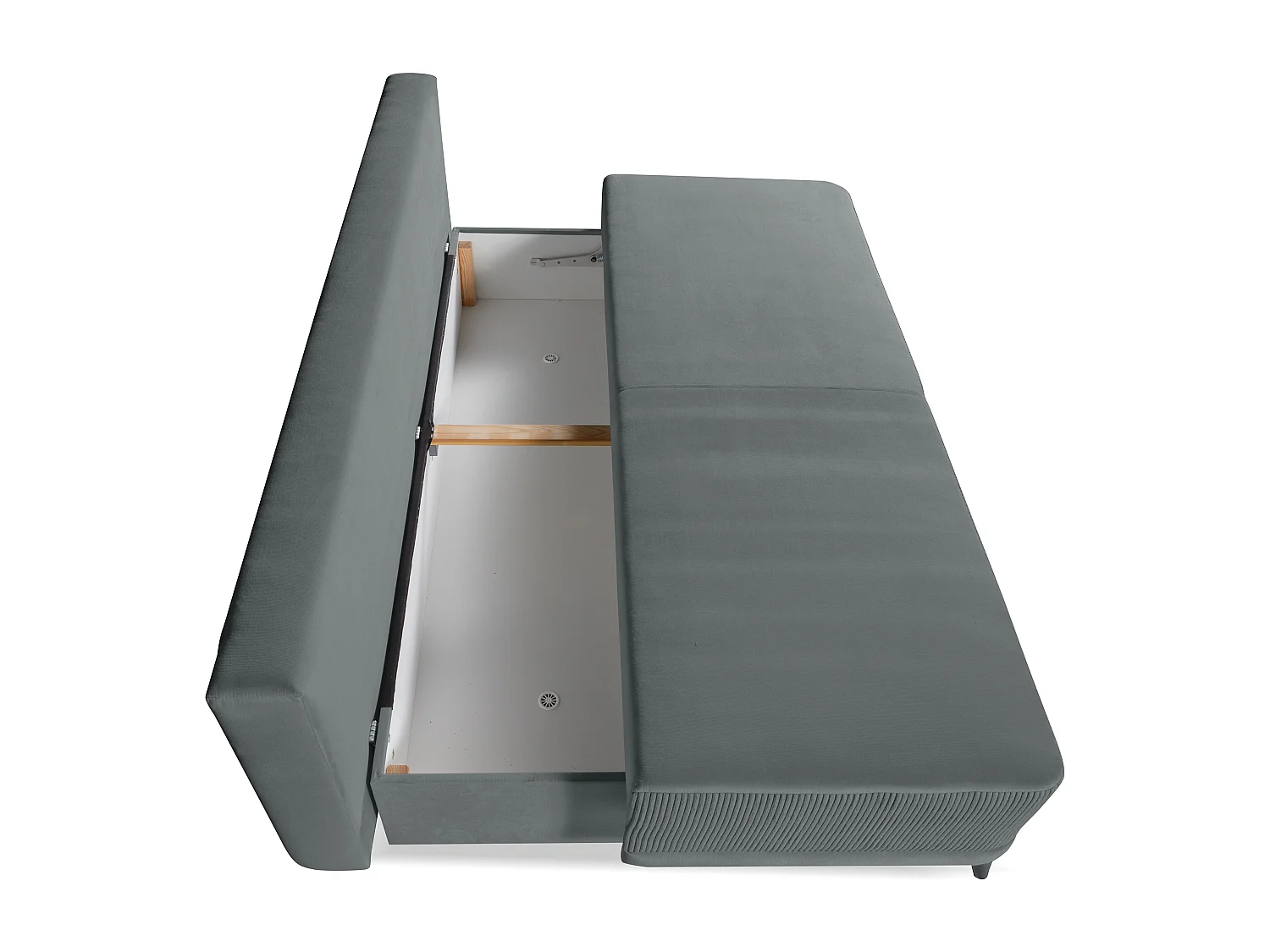 Canapé convertible Skont - velours - 3 places - gris acier