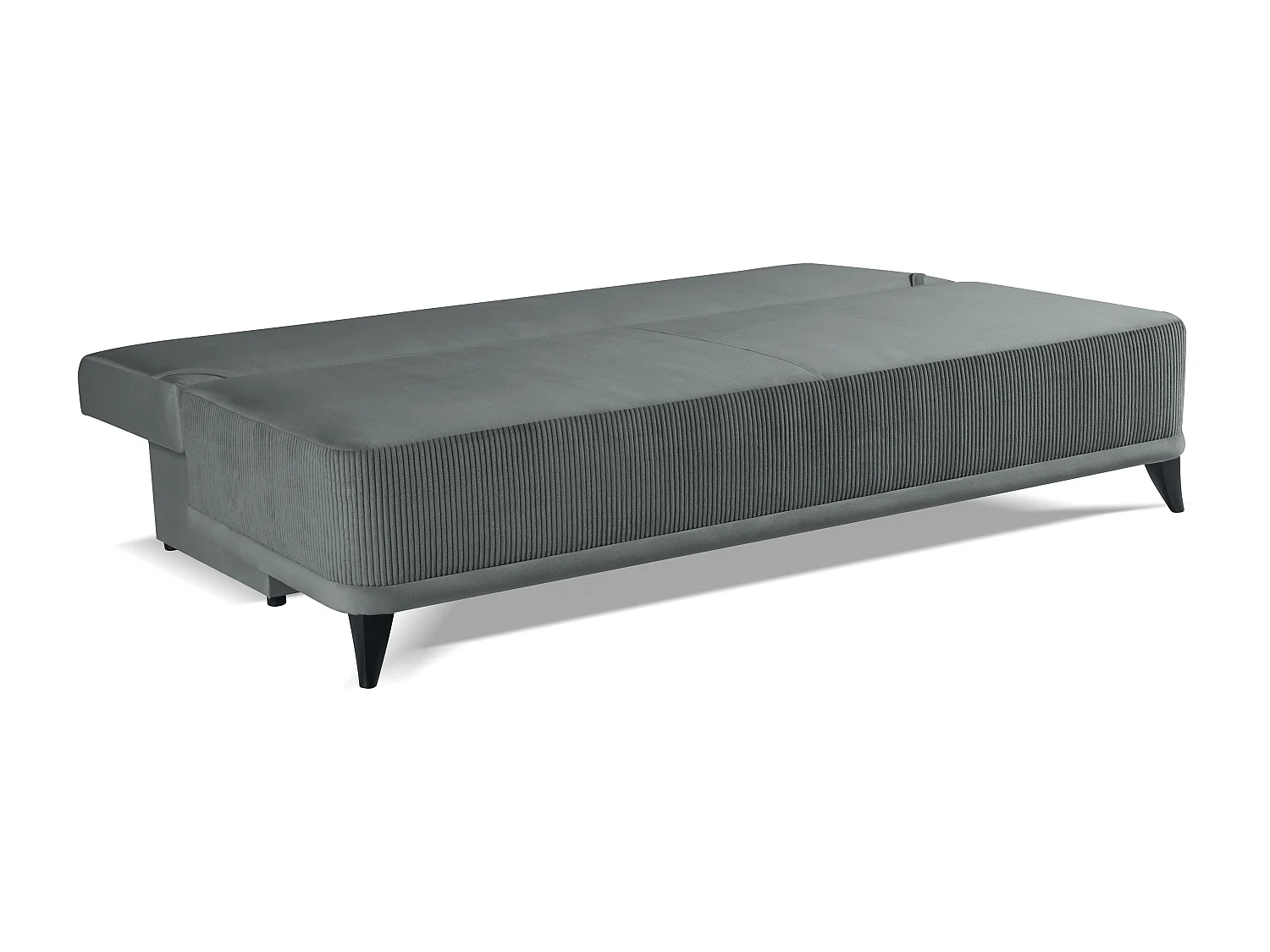 Canapé convertible Skont - velours - 3 places - gris acier
