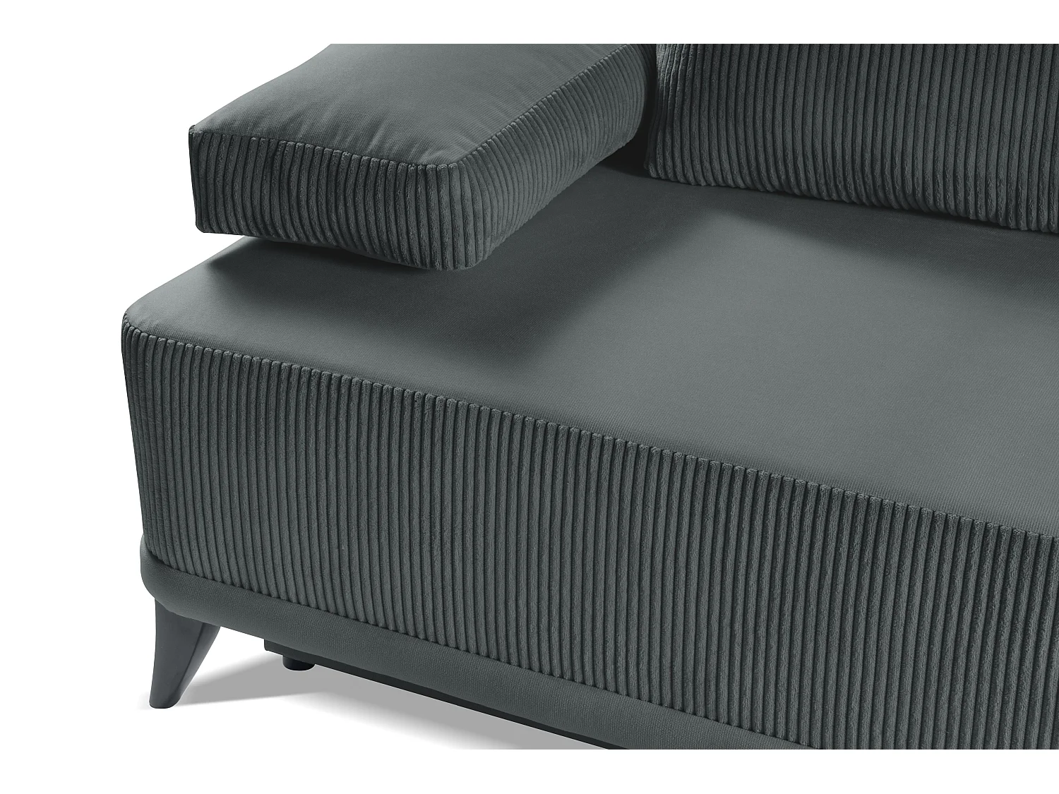 Canapé convertible Skont - velours - 3 places - gris acier