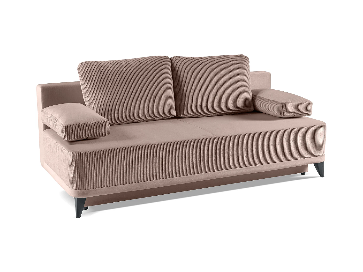 Canapé convertible Skont - velours - 3 places - rose