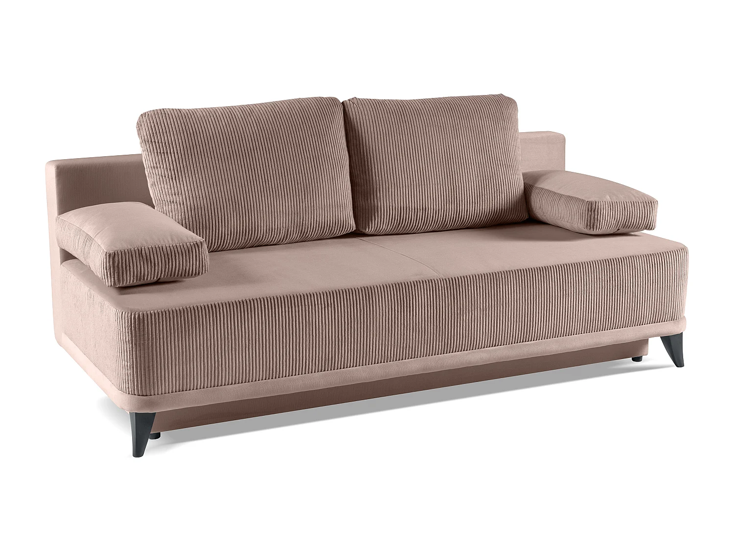 Canapé convertible Skont - velours - 3 places - rose