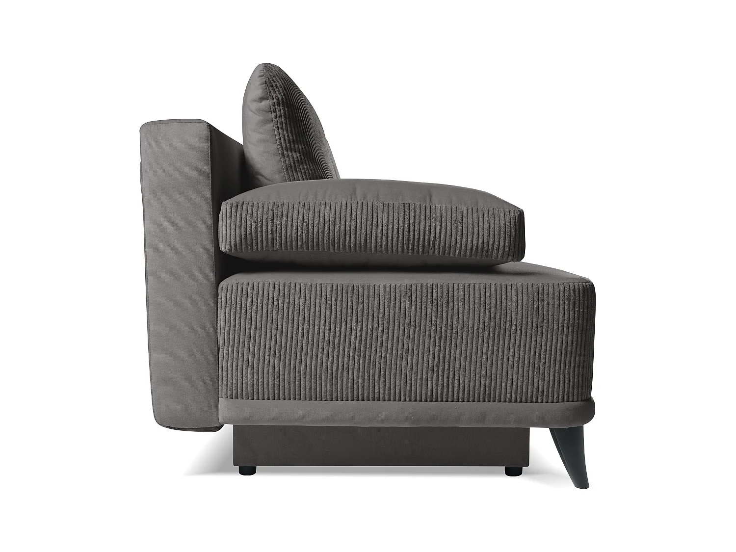 Schlafsofa Skont - Samtstoff - Drei-Personen - dunkelgrau