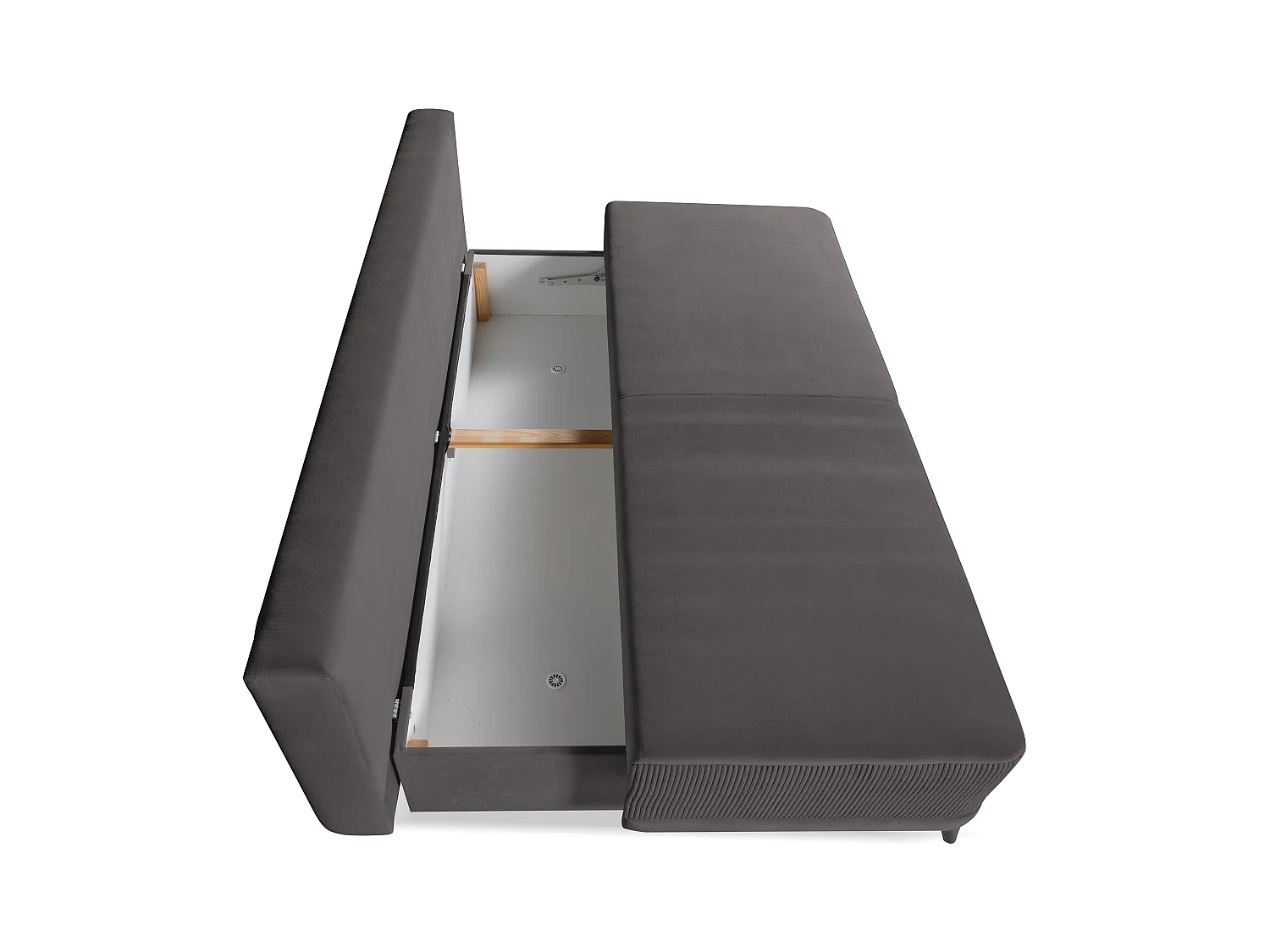 Schlafsofa Skont - Samtstoff - Drei-Personen - dunkelgrau