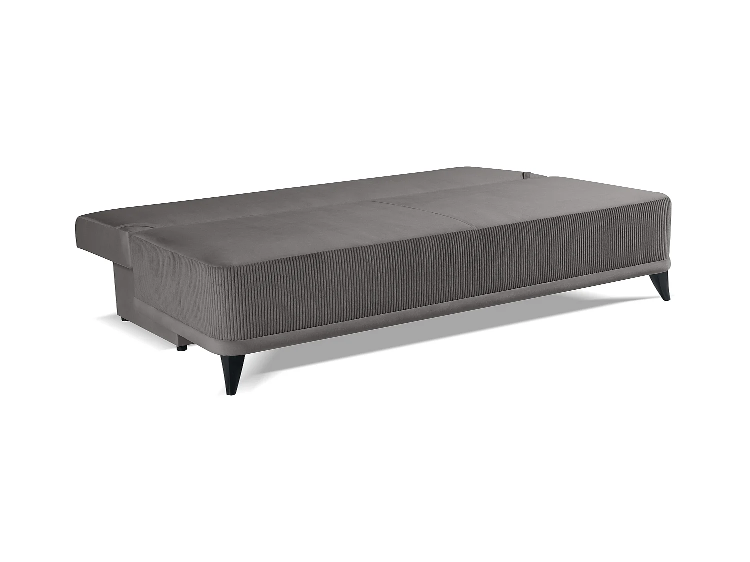 Schlafsofa Skont - Samtstoff - Drei-Personen - dunkelgrau